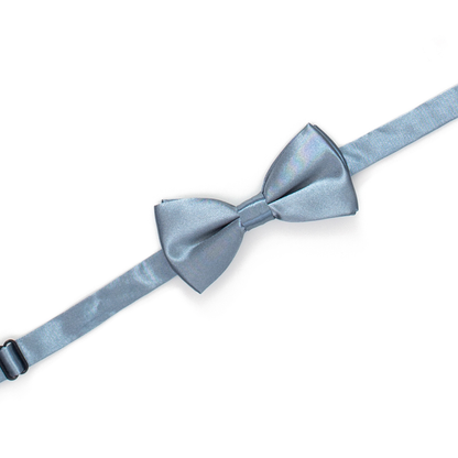 Boys' Silver Satin Pre-Tied Bow Tie