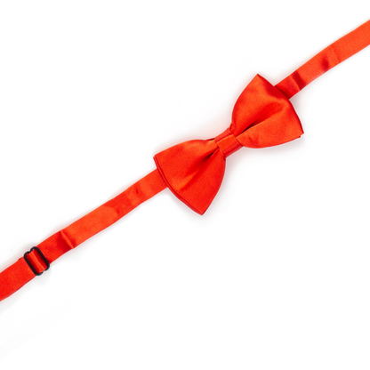 Bright Red Satin Boys Pre-Tied Bow Tie