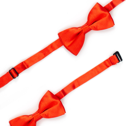 Bright Red Satin Boys Pre-Tied Bow Tie