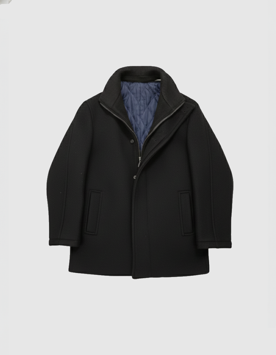 Boys Solid Coat with Insert