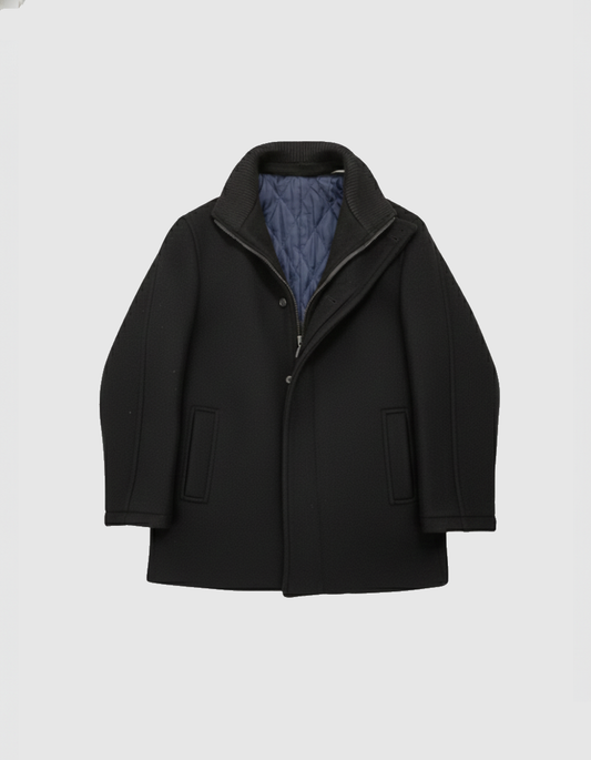 Boys Solid Coat with Insert