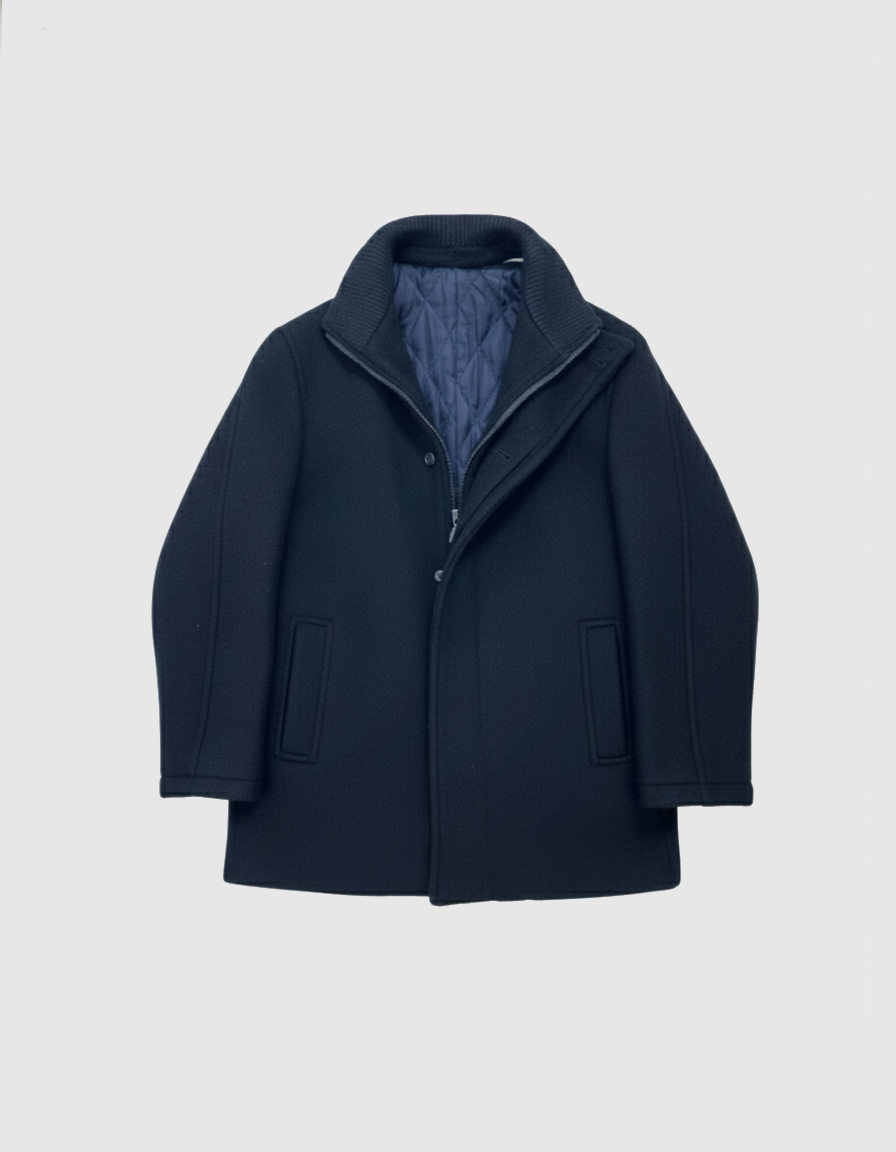 Boys Solid Coat with Insert