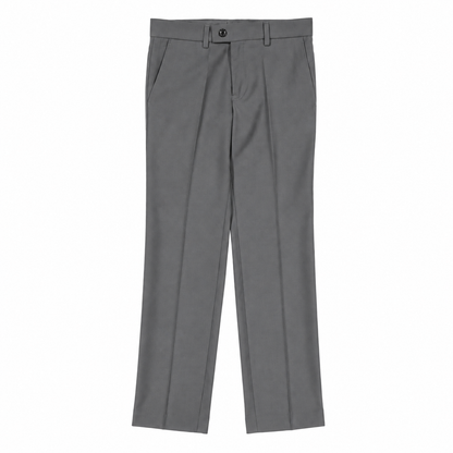 Boys Classic White Dress Pants – Formal Flat Front Trousers