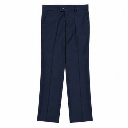 Boys Classic White Dress Pants – Formal Flat Front Trousers